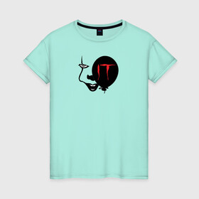 Женская футболка хлопок с принтом IT в Новосибирске, 100% хлопок | прямой крой, круглый вырез горловины, длина до линии бедер, слегка спущенное плечо | it | pennywise | vdosadir | андрес мускетти | оно | пеннивайз