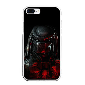 Чехол для iPhone 7Plus/8 Plus матовый с принтом PREDATOR ХИЩНИК в Новосибирске, Силикон | Область печати: задняя сторона чехла, без боковых панелей | aliens | avp | black | cinema | predator | кино | фильм хищник | фильмы | хищник | чёрный | чужой