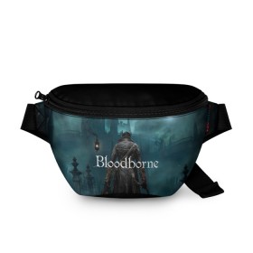 Поясная сумка 3D с принтом Bloodborne. в Новосибирске, 100% полиэстер | плотная ткань, ремень с регулируемой длиной, внутри несколько карманов для мелочей, основное отделение и карман с обратной стороны сумки застегиваются на молнию | bloodborne | bloodborne 2 | esport | game | playstation | бладборн | игра | киберспорт | киберспортсмен | порождение крови