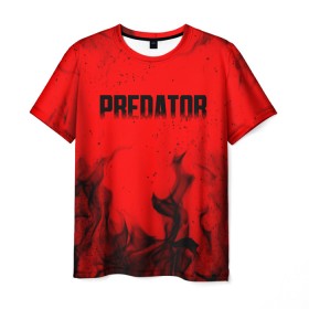 Мужская футболка 3D с принтом PREDATOR в Новосибирске, 100% полиэфир | прямой крой, круглый вырез горловины, длина до линии бедер | aliens | avp | black | cinema | predator | кино | фильм хищник | фильмы | хищник | чёрный | чужой