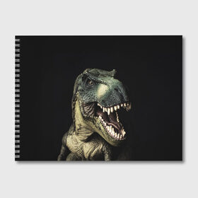 Альбом для рисования с принтом Динозавр T-Rex в Новосибирске, 100% бумага
 | матовая бумага, плотность 200 мг. | dino | dinosauria | t rex | ti rex | дино | динозавр | парк юрского | т рекс | ти рекс | чудовище | юрский период | ящер | ящерица