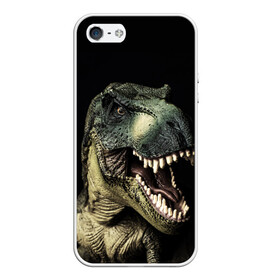 Чехол для iPhone 5/5S матовый с принтом Динозавр T-Rex в Новосибирске, Силикон | Область печати: задняя сторона чехла, без боковых панелей | Тематика изображения на принте: dino | dinosauria | t rex | ti rex | дино | динозавр | парк юрского | т рекс | ти рекс | чудовище | юрский период | ящер | ящерица