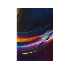 Обложка для паспорта матовая кожа с принтом NEON STRIPES в Новосибирске, натуральная матовая кожа | размер 19,3 х 13,7 см; прозрачные пластиковые крепления | Тематика изображения на принте: abstraction | geometry | hexagon | neon | paints | stripes | texture | triangle | waves | абстракция | брызги | геометрия | краски | неон | неоновый | соты | текстура