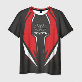 Мужская футболка 3D с принтом Toyota Driver team Red в Новосибирске, 100% полиэфир | прямой крой, круглый вырез горловины, длина до линии бедер | driver | driver team | racing | toyota | toyota team | гонки | тайота | тоёта | тойота