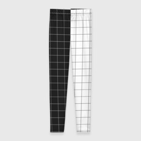 Леггинсы 3D с принтом Black and White в Новосибирске, 80% полиэстер, 20% эластан | Эластичный пояс, зауженные к низу, низкая посадка | Тематика изображения на принте: black and white | в клетку | в клеточку | геометрия | квадрат | клетка | половина | узор | черно белый | чёрный и белый