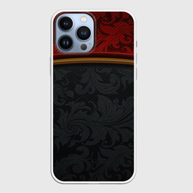 Чехол для iPhone 13 Pro Max с принтом Кружева на карбоне | Lace Carbone в Новосибирске,  |  | abstract | carbon | colors | lines | paints | pattern | stripes | texture | абстракция | карбон | краски | кружева | полосы | узор | узоры