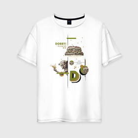 Женская футболка хлопок Oversize с принтом Гарри Поттер в Новосибирске, 100% хлопок | свободный крой, круглый ворот, спущенный рукав, длина до линии бедер
 | fantasy | gryffindor | harry potter | vdsvar | warner bros. | гарри поттер | фэнтэзи