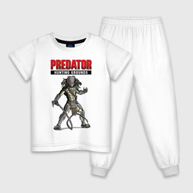 Детская пижама хлопок с принтом Predator: Hunting Grounds в Новосибирске, 100% хлопок |  брюки и футболка прямого кроя, без карманов, на брюках мягкая резинка на поясе и по низу штанин
 | game | gamer | predator: hunting grounds | игра | шутер