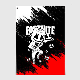 Постер с принтом FORTNITE x MARSHMELLO в Новосибирске, 100% бумага
 | бумага, плотность 150 мг. Матовая, но за счет высокого коэффициента гладкости имеет небольшой блеск и дает на свету блики, но в отличии от глянцевой бумаги не покрыта лаком | fortnite | fortnite 2 | fortnite x маршмелло | ikonik | marshmello | ninja | ninja streamer | иконик | ниндзя | пили | фортнайт | фортнайт 2 | фортнайт глава 2