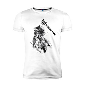 Мужская футболка премиум с принтом Predator: Hunting Grounds в Новосибирске, 92% хлопок, 8% лайкра | приталенный силуэт, круглый вырез ворота, длина до линии бедра, короткий рукав | game | gamer | predator: hunting grounds | игра | шутер