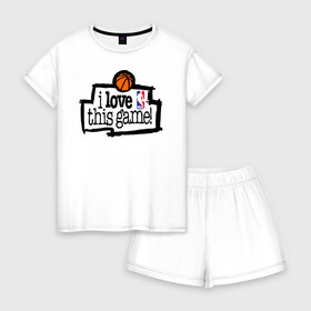 Женская пижама с шортиками хлопок с принтом BasketBall Style в Новосибирске, 100% хлопок | футболка прямого кроя, шорты свободные с широкой мягкой резинкой | air | ball | balls | basket | basketball | bulls | game | hip hop | jordan | kobi | lakers | nba | oneill | play | rap | shakil | shaq | sport | баскет | баскетбол | джордан | зож | игра | играть | инста | нба | спорт | стиль | шакил