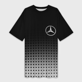 Платье-футболка 3D с принтом Mercedes Benz в Новосибирске,  |  | amg | mercedes | mercedes значок | mercedes лого | mercedes марка | амг | бенц | лого автомобиля | логотип мерседес | мерин | мерс | мерседес | мерседес бенз | мерседес лого | мерседес эмблема