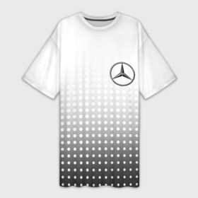 Платье-футболка 3D с принтом Mercedes Benz в Новосибирске,  |  | amg | mercedes | mercedes значок | mercedes лого | mercedes марка | амг | бенц | лого автомобиля | логотип мерседес | мерин | мерс | мерседес | мерседес бенз | мерседес лого | мерседес эмблема