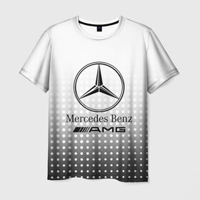 Мужская футболка 3D с принтом Mercedes-Benz в Новосибирске, 100% полиэфир | прямой крой, круглый вырез горловины, длина до линии бедер | amg | mercedes | mercedes значок | mercedes лого | mercedes марка | амг | бенц | лого автомобиля | логотип мерседес | мерин | мерс | мерседес | мерседес бенз | мерседес лого | мерседес эмблема