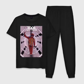 Мужская пижама хлопок с принтом Astronaut in a spacesuit в Новосибирске, 100% хлопок | брюки и футболка прямого кроя, без карманов, на брюках мягкая резинка на поясе и по низу штанин
 | 
