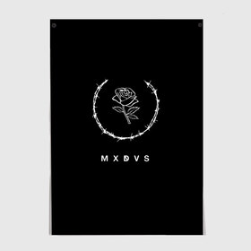 Постер с принтом MXDVS в Новосибирске, 100% бумага
 | бумага, плотность 150 мг. Матовая, но за счет высокого коэффициента гладкости имеет небольшой блеск и дает на свету блики, но в отличии от глянцевой бумаги не покрыта лаком | +32 | 32 | logo | mxdvs | бренд | бренд mxdvs | бренловые картинки | лого | лого mxdvs | логотип | логотип mxdvs | мхдвс | прикольные картинки | роза | шипы