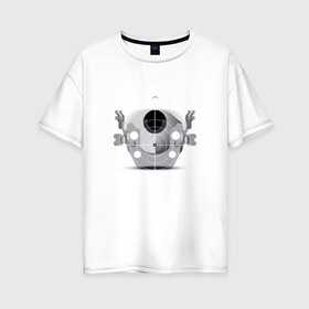 Женская футболка хлопок Oversize с принтом HAL 9000 в Новосибирске, 100% хлопок | свободный крой, круглый ворот, спущенный рукав, длина до линии бедер
 | discovery one | eva pod | frank poole | hal 9000 | heywood floyd | space odyssey | stanley kubrick | vdgerir