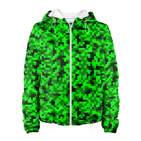 Женская куртка 3D с принтом КАМУФЛЯЖ GREEN в Новосибирске, ткань верха — 100% полиэстер, подклад — флис | прямой крой, подол и капюшон оформлены резинкой с фиксаторами, два кармана без застежек по бокам, один большой потайной карман на груди. Карман на груди застегивается на липучку | camouflage | армия | военная форма | военный | вооружение | вооруженные силы | защита | защитный цвет | зеленый | камуфляж | маскировка | салатовый | солдат | униформа | форма | хаки