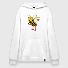 Худи SuperOversize хлопок с принтом Пчела в Новосибирске, 70% хлопок, 30% полиэстер, мягкий начес внутри | карман-кенгуру, эластичная резинка на манжетах и по нижней кромке, двухслойный капюшон
 | животные | картинки | крылья | лето | насекомое | прикольные | природа | пчела