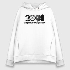 Женское худи Oversize хлопок с принтом Space Odyssey в Новосибирске, френч-терри — 70% хлопок, 30% полиэстер. Мягкий теплый начес внутри —100% хлопок | боковые карманы, эластичные манжеты и нижняя кромка, капюшон на магнитной кнопке | 