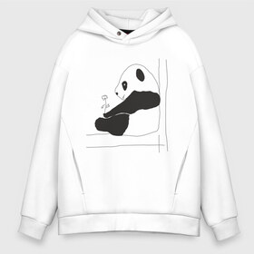 Мужское худи Oversize хлопок с принтом Little Panda в Новосибирске, френч-терри — 70% хлопок, 30% полиэстер. Мягкий теплый начес внутри —100% хлопок | боковые карманы, эластичные манжеты и нижняя кромка, капюшон на магнитной кнопке | panda | панда | рисунок