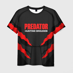 Мужская футболка 3D с принтом PREDATOR:HUNTING GROUNDS в Новосибирске, 100% полиэфир | прямой крой, круглый вырез горловины, длина до линии бедер | predator hunting grounds | predator. | охотничьи угодья | чужой против хищника