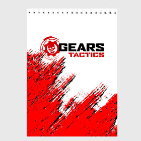 Скетчбук с принтом GEARS TACTICS в Новосибирске, 100% бумага
 | 48 листов, плотность листов — 100 г/м2, плотность картонной обложки — 250 г/м2. Листы скреплены сверху удобной пружинной спиралью | game | gears | gears of war | gears tactics | игра | стратегия | шестерёнки