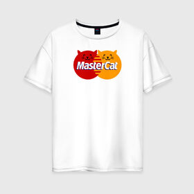 Женская футболка хлопок Oversize с принтом MasterCat в Новосибирске, 100% хлопок | свободный крой, круглый ворот, спущенный рукав, длина до линии бедер
 | домашние животные | коты | кошатникам | кошка | пародия | символ | юмор