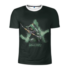 Мужская футболка 3D спортивная с принтом Emerald Archer в Новосибирске, 100% полиэстер с улучшенными характеристиками | приталенный силуэт, круглая горловина, широкие плечи, сужается к линии бедра | arrow | oliver queen | vdzabma | оливер куинн | стрела