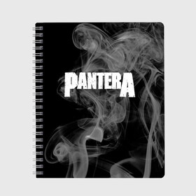 Тетрадь с принтом Pantera в Новосибирске, 100% бумага | 48 листов, плотность листов — 60 г/м2, плотность картонной обложки — 250 г/м2. Листы скреплены сбоку удобной пружинной спиралью. Уголки страниц и обложки скругленные. Цвет линий — светло-серый
 | Тематика изображения на принте: pantera | американская метал группа | грув метал | группа | музыка | пантера | рок | рок группа