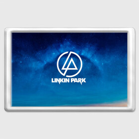 Магнит 45*70 с принтом Linkin Park в Новосибирске, Пластик | Размер: 78*52 мм; Размер печати: 70*45 | chester bennington | linkin park | rock | space | группа | космос | линкин парк | логотип | музыка | рок | рок н ролл | честер беннингтон | эмблема