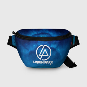 Поясная сумка 3D с принтом Linkin Park в Новосибирске, 100% полиэстер | плотная ткань, ремень с регулируемой длиной, внутри несколько карманов для мелочей, основное отделение и карман с обратной стороны сумки застегиваются на молнию | chester bennington | linkin park | rock | space | группа | космос | линкин парк | логотип | музыка | рок | рок н ролл | честер беннингтон | эмблема