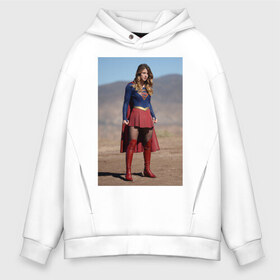 Мужское худи Oversize хлопок с принтом Supergirl в Новосибирске, френч-терри — 70% хлопок, 30% полиэстер. Мягкий теплый начес внутри —100% хлопок | боковые карманы, эластичные манжеты и нижняя кромка, капюшон на магнитной кнопке | Тематика изображения на принте: kara danvers | supergirl | vdzabma | кара дэнверс | супергерл