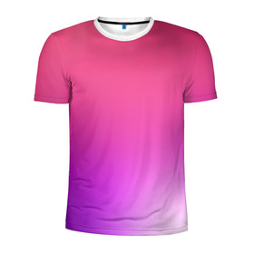 Мужская футболка 3D спортивная с принтом Нежный цвет в Новосибирске, 100% полиэстер с улучшенными характеристиками | приталенный силуэт, круглая горловина, широкие плечи, сужается к линии бедра | красный | нежный цвет | плавный переход | фиолетовый