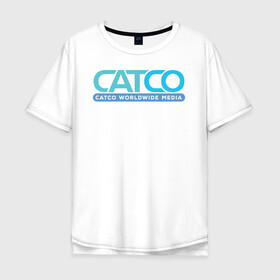 Мужская футболка хлопок Oversize с принтом CatCo в Новосибирске, 100% хлопок | свободный крой, круглый ворот, “спинка” длиннее передней части | catco | supergirl | vdzabma | кэтко | супергерл