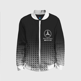 Детский бомбер 3D с принтом Mercedes-Benz в Новосибирске, 100% полиэстер | застегивается на молнию, по бокам два кармана без застежек, мягкие манжеты, по низу бомбера и на воротнике — эластичная резинка | amg | mercedes | mercedes значок | mercedes лого | mercedes марка | амг | бенц | лого автомобиля | логотип мерседес | мерин | мерс | мерседес | мерседес бенз | мерседес лого | мерседес эмблема