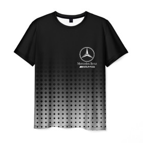 Мужская футболка 3D с принтом Mercedes-Benz в Новосибирске, 100% полиэфир | прямой крой, круглый вырез горловины, длина до линии бедер | amg | mercedes | mercedes значок | mercedes лого | mercedes марка | амг | бенц | лого автомобиля | логотип мерседес | мерин | мерс | мерседес | мерседес бенз | мерседес лого | мерседес эмблема
