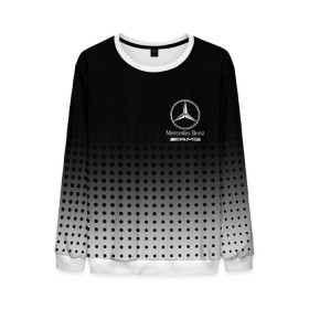 Мужской свитшот 3D с принтом Mercedes-Benz в Новосибирске, 100% полиэстер с мягким внутренним слоем | круглый вырез горловины, мягкая резинка на манжетах и поясе, свободная посадка по фигуре | amg | mercedes | mercedes значок | mercedes лого | mercedes марка | амг | бенц | лого автомобиля | логотип мерседес | мерин | мерс | мерседес | мерседес бенз | мерседес лого | мерседес эмблема