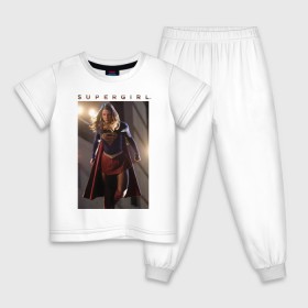 Детская пижама хлопок с принтом Supergirl в Новосибирске, 100% хлопок |  брюки и футболка прямого кроя, без карманов, на брюках мягкая резинка на поясе и по низу штанин
 | kara danvers | supergirl | vdzabma | кара дэнверс | супергерл