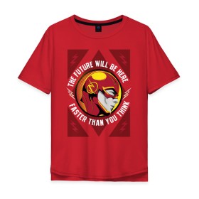 Мужская футболка хлопок Oversize с принтом The Flash в Новосибирске, 100% хлопок | свободный крой, круглый ворот, “спинка” длиннее передней части | barry allen | the flash | vdzabma | барри аллен | флэш