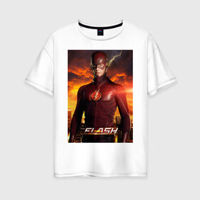 Женская футболка хлопок Oversize с принтом The Flash в Новосибирске, 100% хлопок | свободный крой, круглый ворот, спущенный рукав, длина до линии бедер
 | barry allen | the flash | vdzabma | барри аллен | флэш