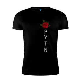 Мужская футболка премиум с принтом Payton Moormeier в Новосибирске, 92% хлопок, 8% лайкра | приталенный силуэт, круглый вырез ворота, длина до линии бедра, короткий рукав | payton moormeier | блогер | мурми | пайтон | роза | тиктокер | цветы