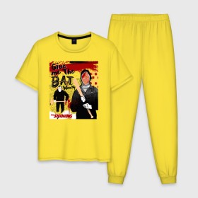 Мужская пижама хлопок с принтом The Shining в Новосибирске, 100% хлопок | брюки и футболка прямого кроя, без карманов, на брюках мягкая резинка на поясе и по низу штанин
 | 