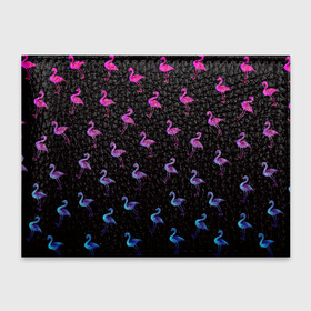 Обложка для студенческого билета с принтом Фламинго в Новосибирске, натуральная кожа | Размер: 11*8 см; Печать на всей внешней стороне | крылья | лапы | пернатый | перо | перья | птица | птицы | птичка | розовый | розовый фламинго | фламинго | черный