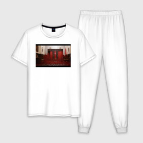 Мужская пижама хлопок с принтом The Shining Frame в Новосибирске, 100% хлопок | брюки и футболка прямого кроя, без карманов, на брюках мягкая резинка на поясе и по низу штанин
 | the shining | vdosadir | сияние | стэнли кубрик