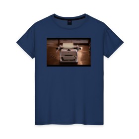 Женская футболка хлопок с принтом The Shining Typewriter Frame в Новосибирске, 100% хлопок | прямой крой, круглый вырез горловины, длина до линии бедер, слегка спущенное плечо | the shining | vdosadir | сияние | стэнли кубрик