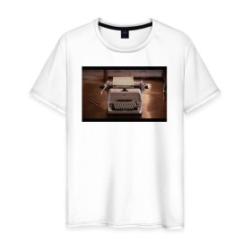 Мужская футболка хлопок с принтом The Shining Typewriter Frame в Новосибирске, 100% хлопок | прямой крой, круглый вырез горловины, длина до линии бедер, слегка спущенное плечо. | the shining | vdosadir | сияние | стэнли кубрик