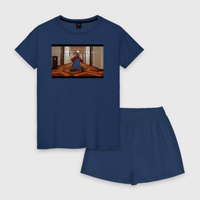Женская пижама с шортиками хлопок с принтом The Shining в Новосибирске, 100% хлопок | футболка прямого кроя, шорты свободные с широкой мягкой резинкой | the shining | vdosadir | сияние | стэнли кубрик