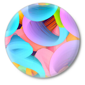 Значок с принтом абстракция в Новосибирске,  металл | круглая форма, металлическая застежка в виде булавки | абстракция | весна | радуга