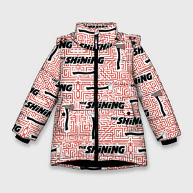 Зимняя куртка для девочек 3D с принтом The Shining Labirint Pattern в Новосибирске, ткань верха — 100% полиэстер; подклад — 100% полиэстер, утеплитель — 100% полиэстер. | длина ниже бедра, удлиненная спинка, воротник стойка и отстегивающийся капюшон. Есть боковые карманы с листочкой на кнопках, утяжки по низу изделия и внутренний карман на молнии. 

Предусмотрены светоотражающий принт на спинке, радужный светоотражающий элемент на пуллере молнии и на резинке для утяжки. | Тематика изображения на принте: the shining | vdosadir | сияние | стэнли кубрик | топор